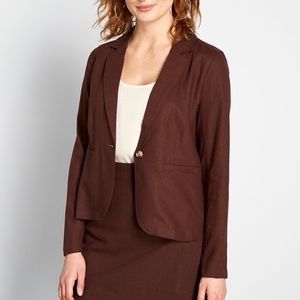 Modcloth Timeless Tailoring Linen-Blend Blazer L
